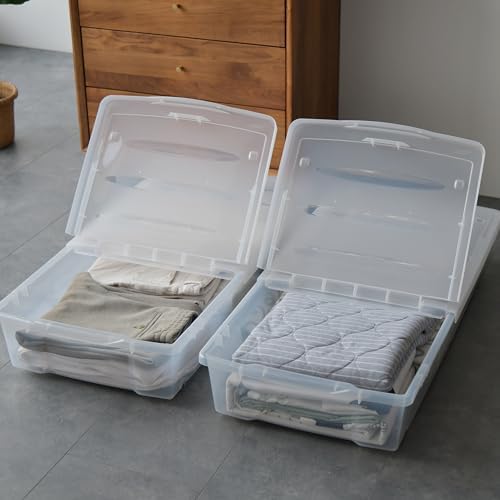 Citylife 57 QT Plastic Storage Bins with Double-Opening Lids, Storage Containers for Organizing, Large Clear Storage Box