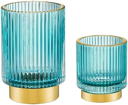 Makeup Brush Holder Organizer,Toothbrush Holders,Desk Pen Pencil Holder,Multifunctional Vintage Glass Brush Cup(A3-17-US