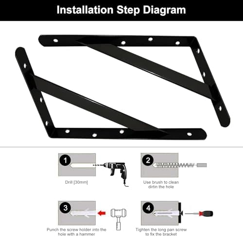 Shelf Brackets 14 Inches, Heavy Duty Shelf Brackets 4 6 8 10 12 14 16 20 Inch, Wall Brackets Heavy Duty for Shelves