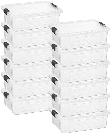 Superio 7.4 Quart Clear Plastic Storage Bin with Lid, Stackable Organizer Box, BPA-Free Storage Container for Home, Gara