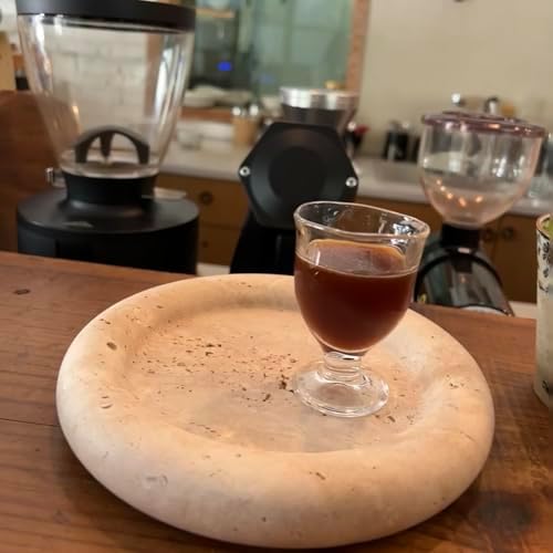 Natural Travertine Marble Vanity Tray- Round Stone Tray,Decorative Beige Countertop Organizer,Jewelry Dish for Bathroom,