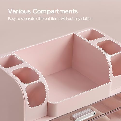 HBlife Makeup Organizer for Vanity with Brush Holder, Large Bathroom Countertop Cosmetic Organizer Skin Care Storage, Ea
