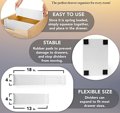 Dial Industries Dresser Drawer Organizer Dividers, Set of 2, 4.5" Deep