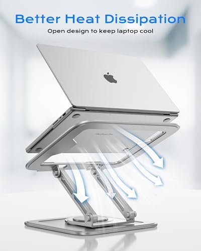 LOXP Adjustable Laptop Stand, Computer Stand with 360 Rotating Base