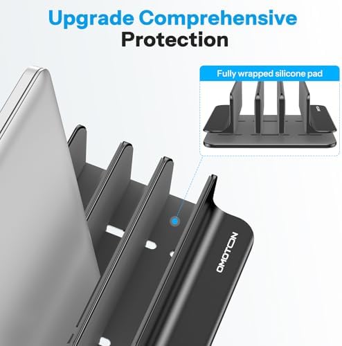 OMOTON 3-Slot Multiple Vertical Laptop Stand, Fits All MacBook, Black