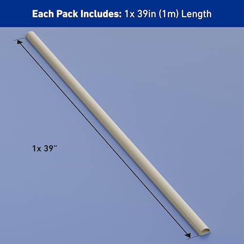 D-Line Half Round Cord Hider, Patented Cable Cover, Hide TV Wall Mount Wires, Raceway for Cords, Decorative Wire Covers,