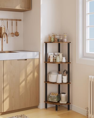 IBUYKE 4 Tier Corner Shelf Stand,Industrial Corner Display Rack WBC014H