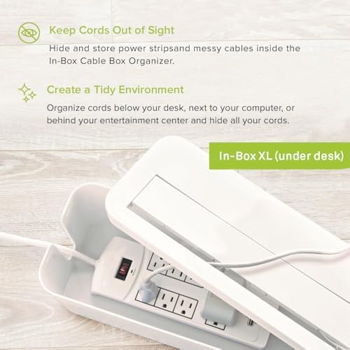 in-Box Cable Box Set with Extra Large Surge Protector Concealer Cable Management for Under Desk and Mobile Charging Stat
