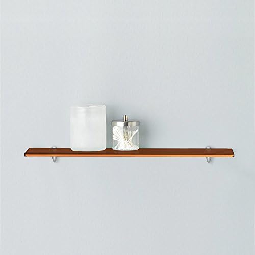 Fab Glass and Mirror 8" L x 24" W, Bronze Rectangle Floating Shelf Kit Glass Sheleves, 8" x 24" (1H-AVE6-NMJJ-BRZ)