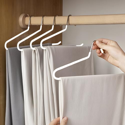 12 Pack Open Ended Pants Hangers, Non-Slip Metal Closet Hangers