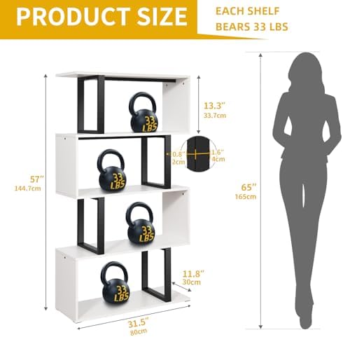 DWVO 5-Tier Geometric Bookshelf