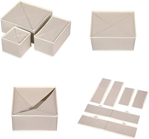 DIOMMELL 6 Pack Foldable Cloth Storage Box Closet Dresser Drawer Organizer Fabric Baskets Bins Containers Divider with Drawers for Clothes, Underwear, Bras, Socks, Lingerie, Clothing