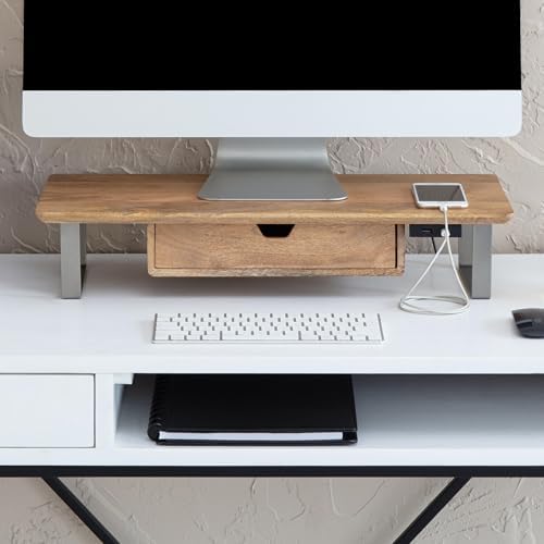 Anji Mountain Monitor Stand for Desk - Desktop Organizer & Laptop Riser, Ergonomic Monitor Riser, Space-Saving, Durable,