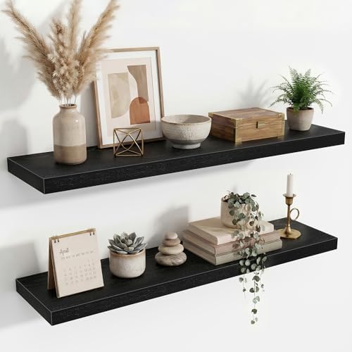 Acovy Floating Shelves for Wall,40 Inch Long Floating Shelves Set of 2,9.3" Deep Floating Shelf for Home Decor,Wall Moun