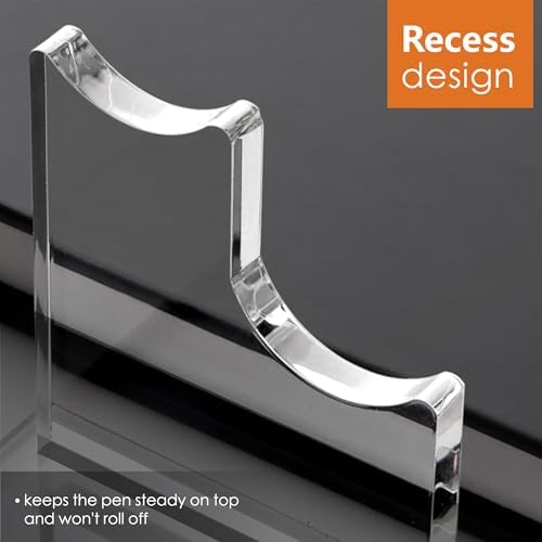 SANRUI 2 Tier Acrylic Pen Holder Display Stand, Clear Desk Pencil Rack