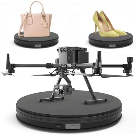 YVV Black 13.8in Rotating Display Stand, USB Powered 360 Rotating Turntable, Electric Turntable Display for Product Phot