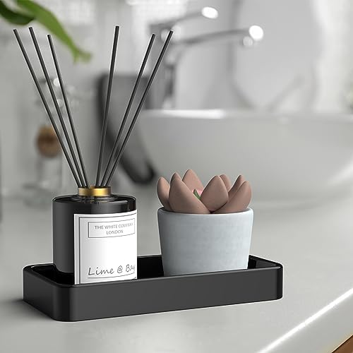 Gurygo 8" Ceramic Kitchen Soap Tray - Small Rectangular Vanity Tray for Bathroom - Countertop and Vanity Tray - Comestic
