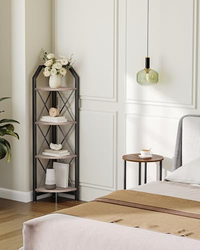 CHOEZON 4-Tier Corner Shelf, Industrial Corner Bookshelf, 47.6" Corner Storage Stand, Plant Stand Display Shelf, Corner 