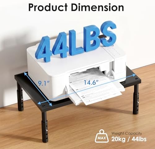 ECOLOVI Adjustable Wood Computer Monitor Stand Riser, Office Desk Organizer and Accessories for Monitor, Laptop, PC, Pri