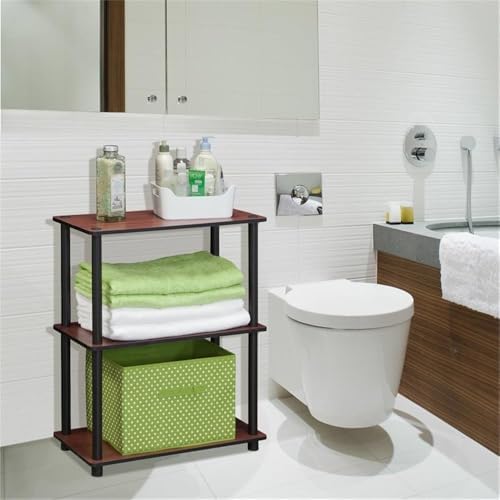 Furinno TURN-N-TUBE Storage Shelves, 3-Tier Book Shelf, Corner Shelf, Toolless Open Shelves, for Organization and Storag