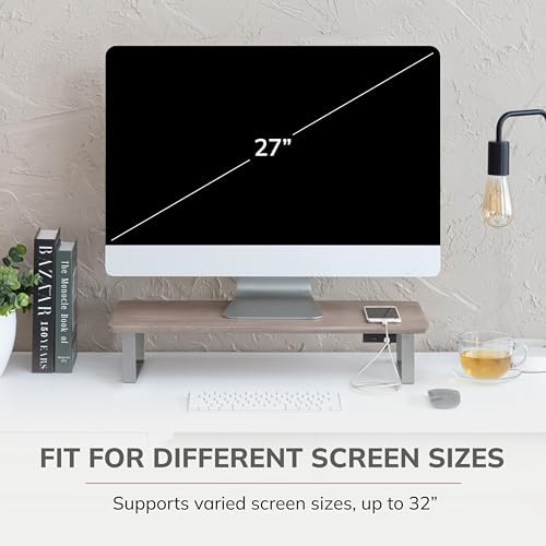 Anji Mountain Monitor Stand for Desk - Desktop Organizer & Laptop Riser, Ergonomic Monitor Riser, Space-Saving, Durable,