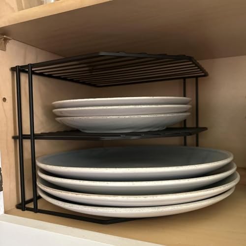 Frcctre 3-Tier Kitchen Corner Shelf Rack Counter and Cabinet Organizer, 9x9x7.5 Inch Metal Wire Kitchen Counter Pantry C