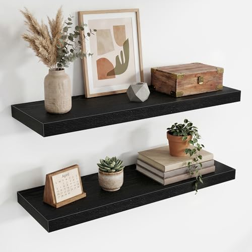Acovy 30 Inch Floating Shelves,9.3" Deep Floating Shelf Wall Mounted,30 Inch Wall Book Shelves for Home Decor,Large Long