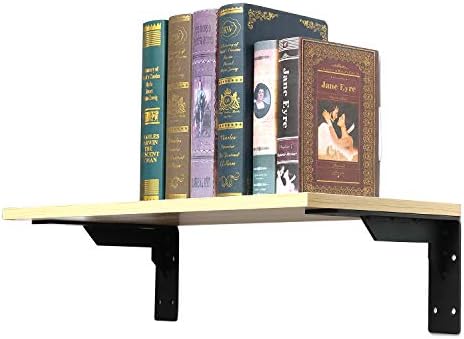 Countertop Support Brackets Heavy Duty, 18" x 10" Max Load 310 lb 5 mm Thick Iron Industrial Shelf Brackets, Black Metal