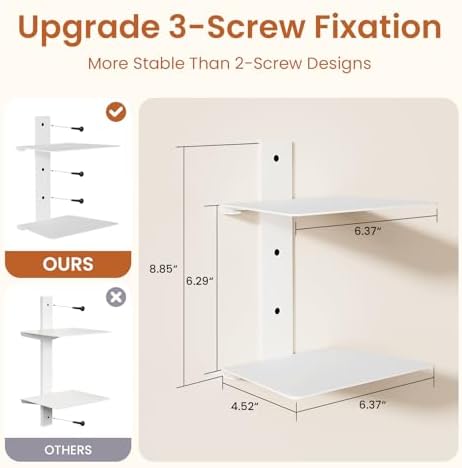 Wawocs Invisible Bookshelves for Wall, 6 Tier Floating Bookshelf Made of Heavy Duty Metal, Vertical Spine Book Tower Han
