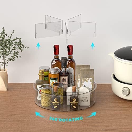 SANNO Round Lazy Susan Rotating Turntable Storage Container Rotating Organizer Spinning Organizer Bins for Kitchen Cabin