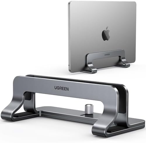 UGREEN Vertical Laptop Stand Holder for Desk Compatible with MacBook Pro, MacBook Air Stand Vertical Aluminum Adjustable