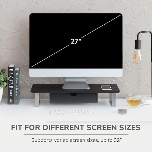 Anji Mountain Monitor Stand for Desk - Desktop Organizer & Laptop Riser, Ergonomic Monitor Riser, Space-Saving, Durable,