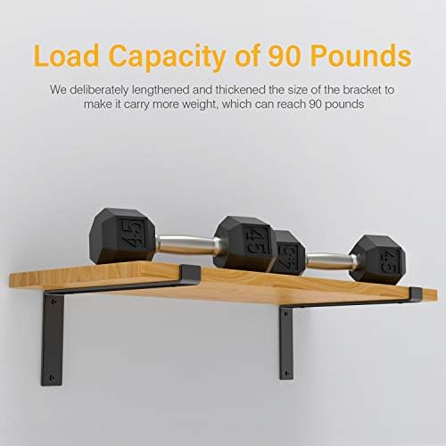 Shelf Brackets 12 Inch Heavy Duty Shelf Brackets Wall Hanging with Screws, 4 Pack Metal Shelf Bracket Decorative Corner 