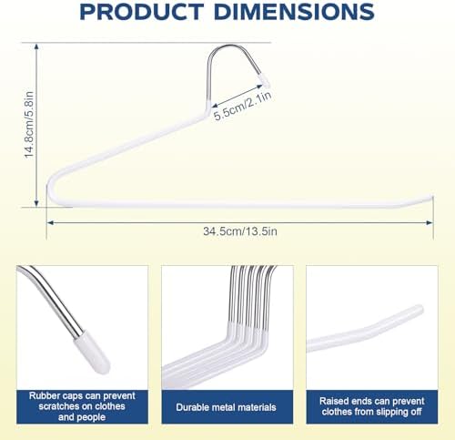 12 Pack Open Ended Pants Hangers, Non-Slip Metal Closet Hangers