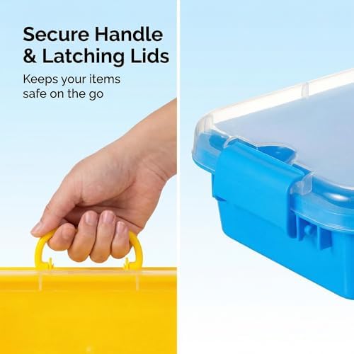 Sensory Bin with Lid for Toddlers 3 Pack 12.8 in, Stackable toy bins