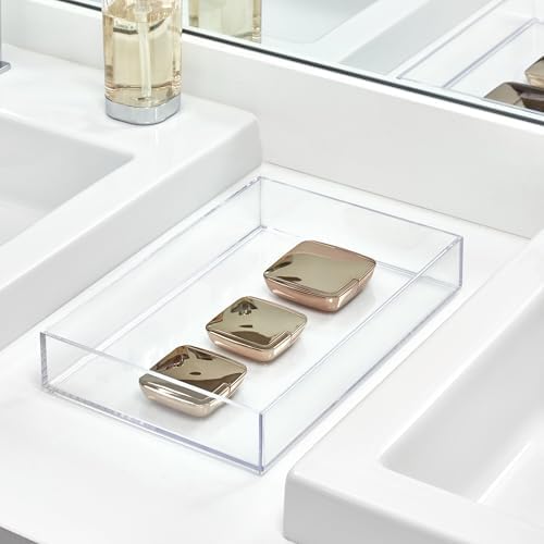 iDesign Makeup Drawer Organizer Tray, Set of 4, Clear