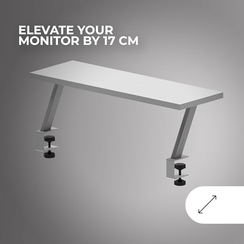 Mars Gaming MGDS, Monitor Raiser, Increases Monitor by 17 cm, Ergonomic Steel Table Stand, Carbon Fibreboard 60 x 20 cm,