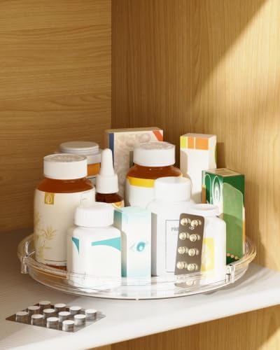 LAMU 4 Pack Lazy Susan Organizer 9 inch Lazy Susan Turntable for Cabinet, Rotating Spice Organization for Cabinet, Kitch