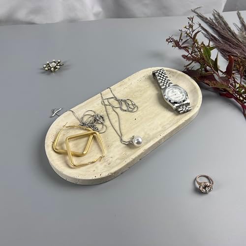 Natural Travertine Tray (Oval Beige)