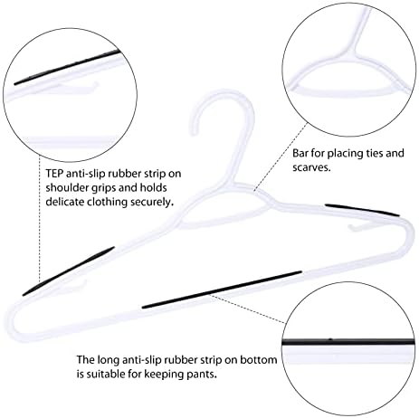 Plastic Clothes Hangers 30 Pack, Hangers with Grip Black