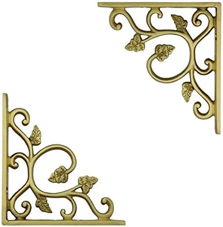 Adonai Hardware Meshezaheel Brass Decorative Shelf Bracket (Supplied as 2 Pieces per Pack) - Satin Brass