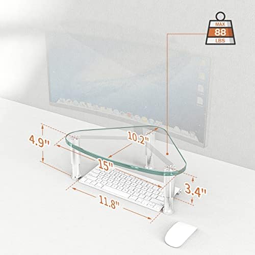 Hemudu 2 Pack Computer Monitor Riser | Triangle Desktop Universal Corner Stand for Computer Monitor & Laptop HD01T-203