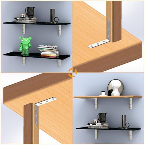 10 Pack Stainless Steel L Brackets, 4 x 4 Inch Corner Braces, 3MM Thick