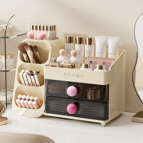 UFORU Makeup Organizer Countertop with Brush Holder for Vanity Bathroom
