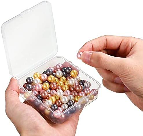 Jetec 6 Pieces Small Clear Plastic Storage Box, 3.3 x 3.3 x 1.1 Inch
