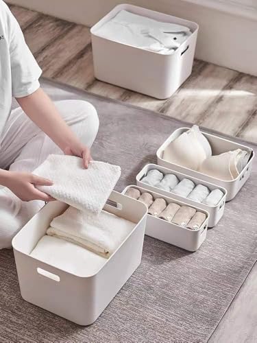 Set Of 4 Plastic Storage Bins,Versatile Kitchen Pantry Organization and Storage,for Plastic Storage Container Under Bed,