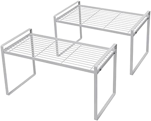 Shantton Cabinet Shelf Organizer, Pantry Shelf Rack, White 16x8.3x9.5