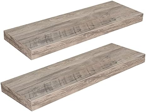 HOOBRO Floating Shelves for Wall, Wall Mounted Shelf Set of 2, 23.6" Hanging Shelf with Invisible Brackets, for Wall in 