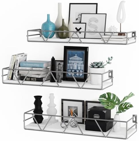 Floating Shelves Set of 3, Wood Wall Shelf, Farmhouse Shelf for Bedroom