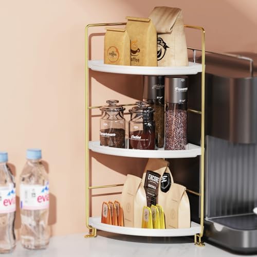 3-Tier Bathroom Organizer Countertop, Corner Bathroom Counter Organizer, Makeup for Vanity Skincare Organizers and Stora